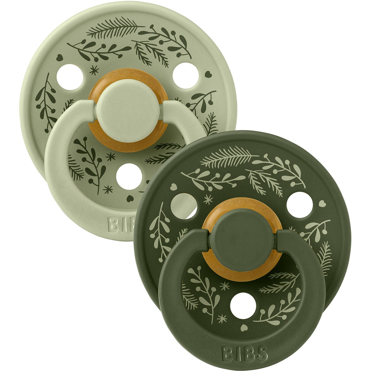 Bibs Sage/Hunter Green Napp Colour Holiday Leaf 2-Pack Latex