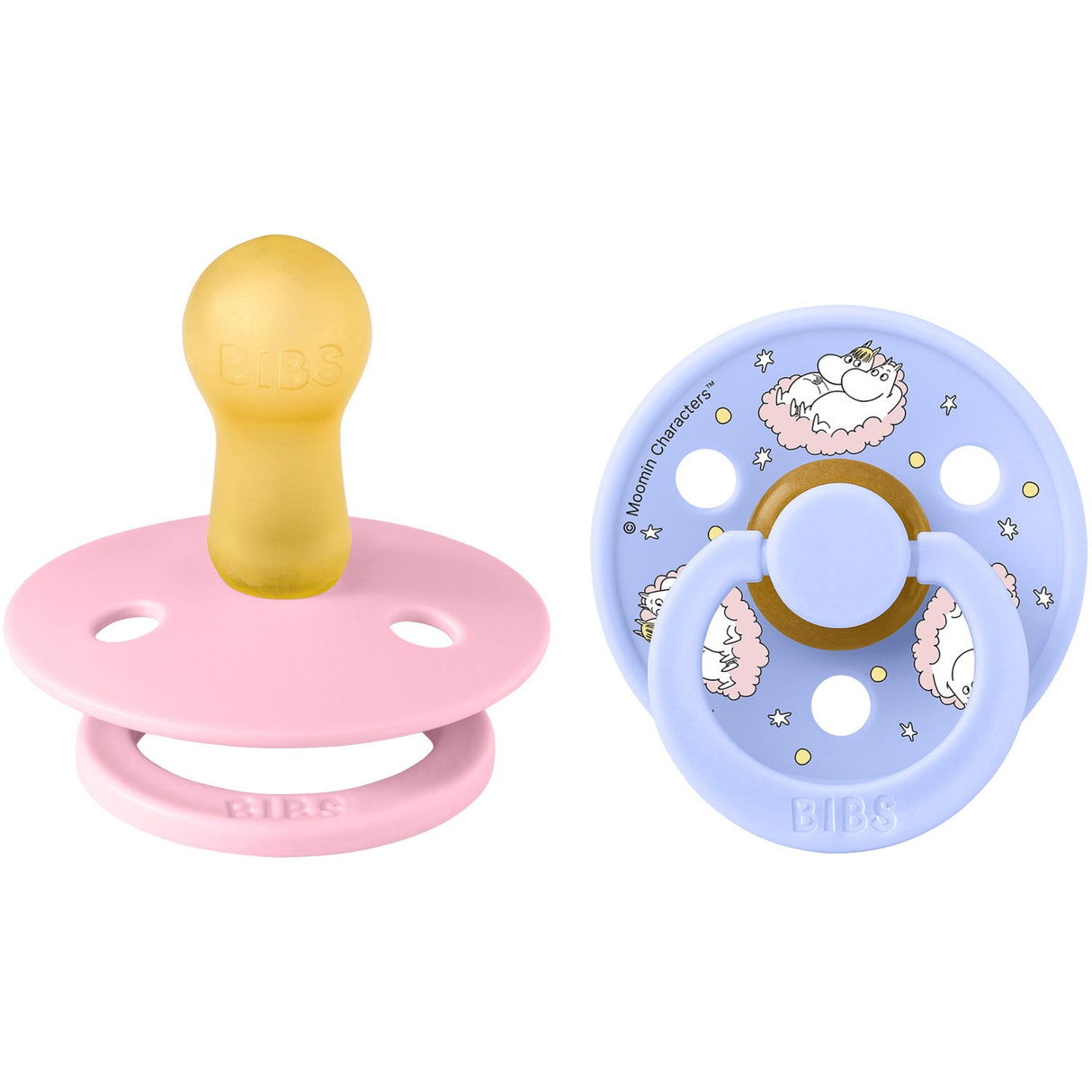 Bibs X Moomin Baby Pink Mix Napp Colour 2-Pack Dreaming Latex