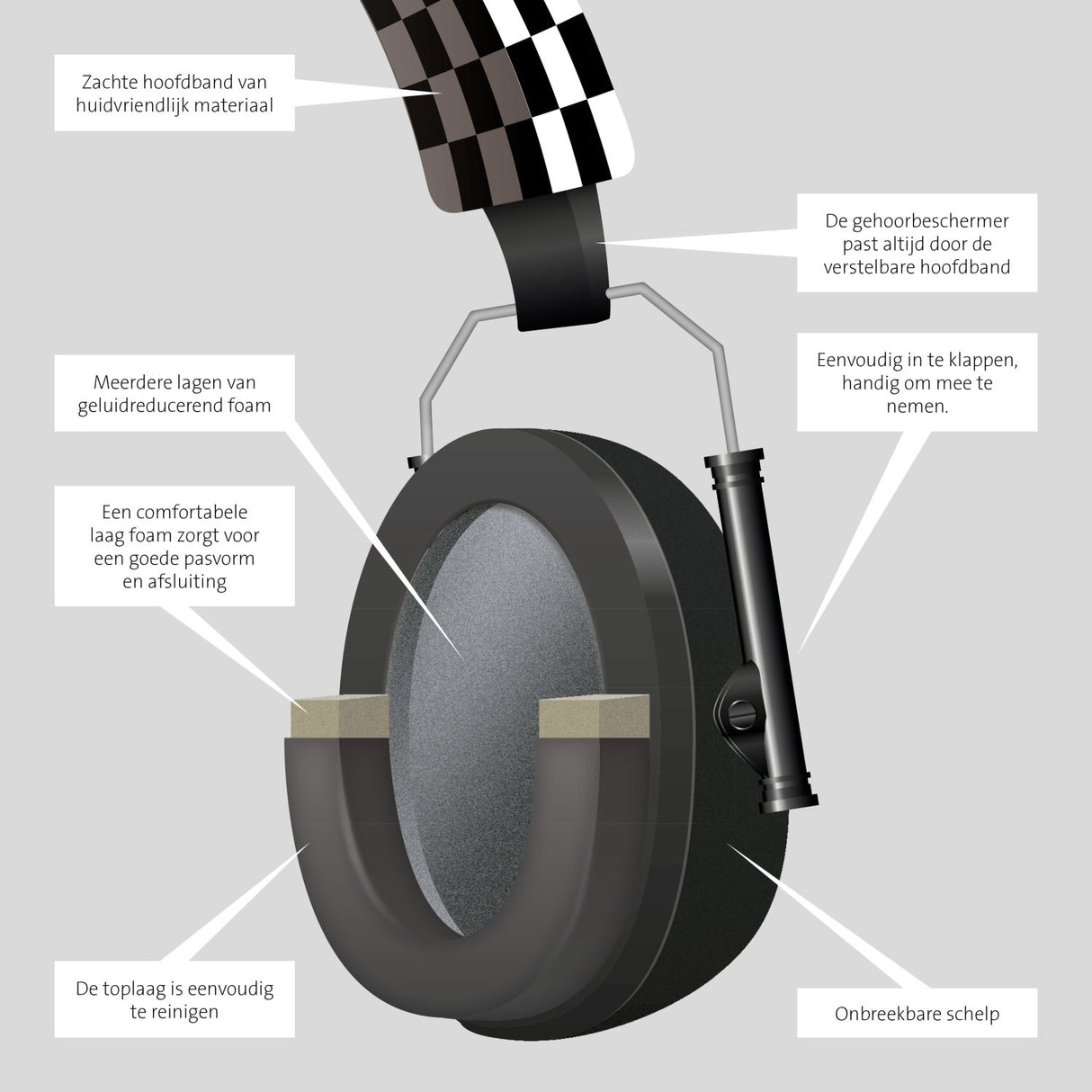 Alecto Black Earmuffs Til Børn