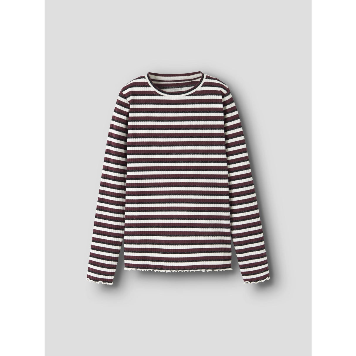 Name It Cloud Dancer Black+Burgundy Nkfvemma Glitter Ls Slim Topp