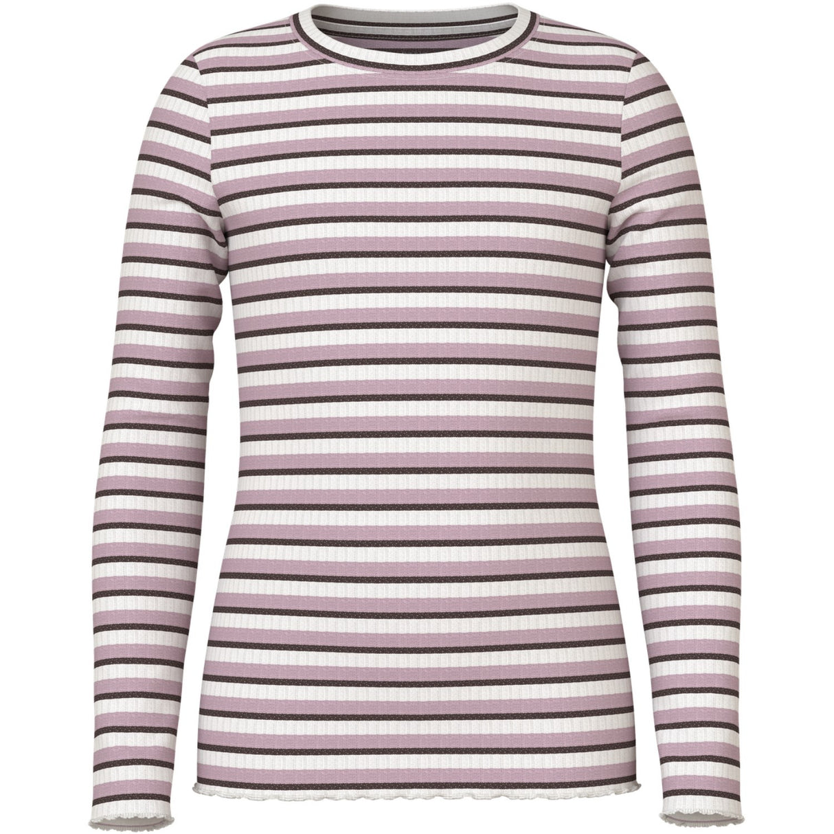 Name It Cloud Dancer Seal Brown + Keepsake Lilac Nkfvemma Glitter Ls Slim Topp