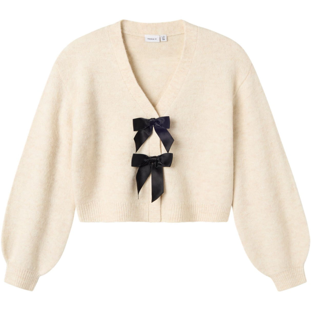 Name It Jet Stream Black Bow Nkfrina Ls Stickad Card