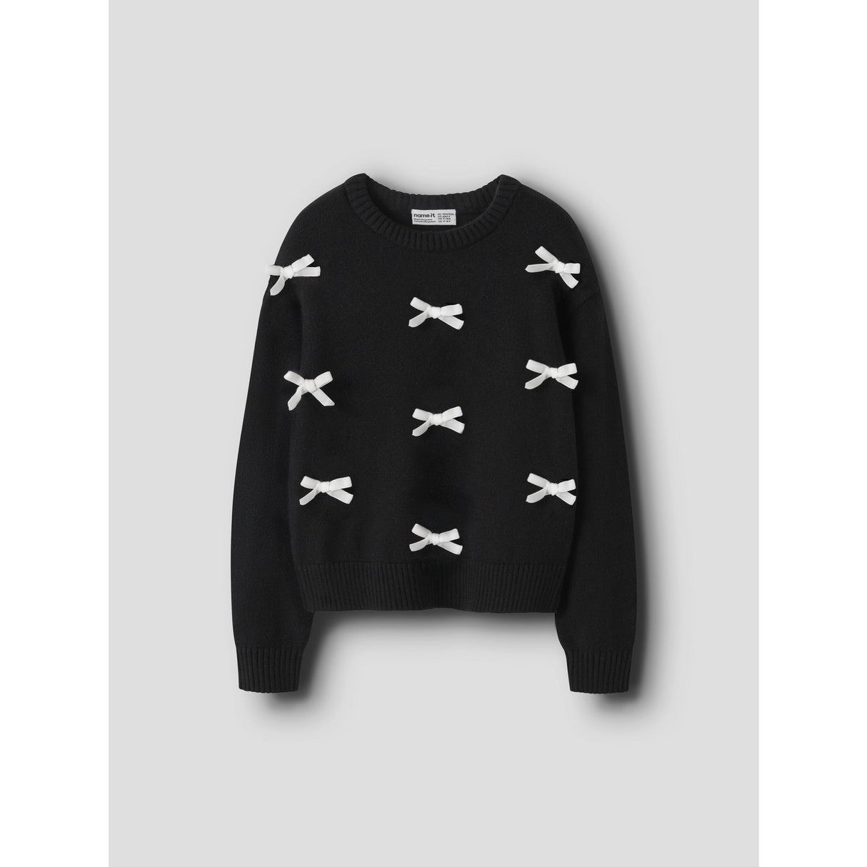 Name It Black Bright White Bow Nkfsonja Ls Stickad