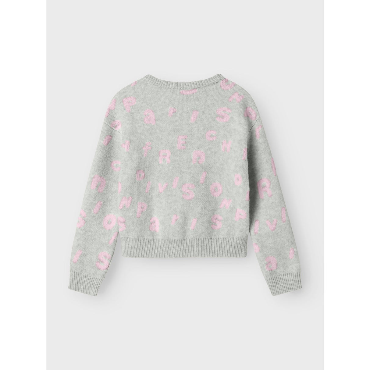 Name It Light Grey Melange Nmfoline Ls Stickad Bf