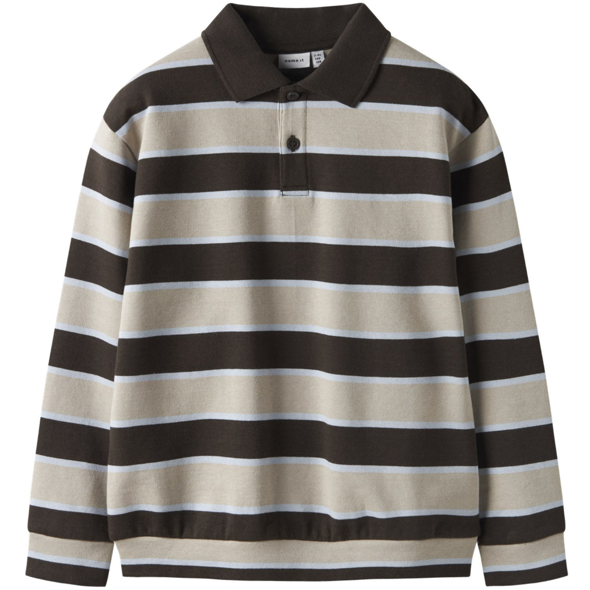 Name It Delicioso Island Fossil + Kentucky Blue Nkmromeo Ls Nreg Sweat Pikétröja Bru