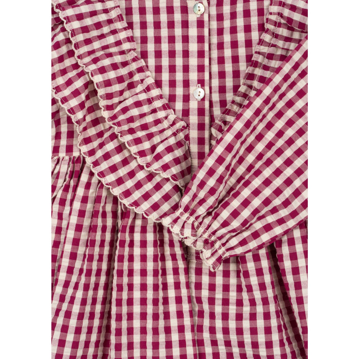 Konges Sløjd Sangria/Butter Check Kim Klänning GOTS