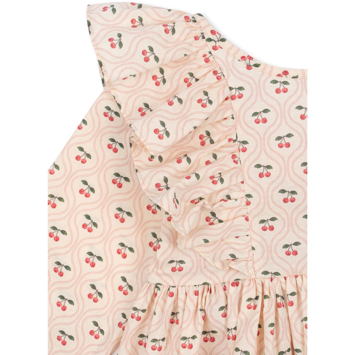 Konges Sløjd Cherry Pink Motif Cianna Ls Rosett Klänning GOTS