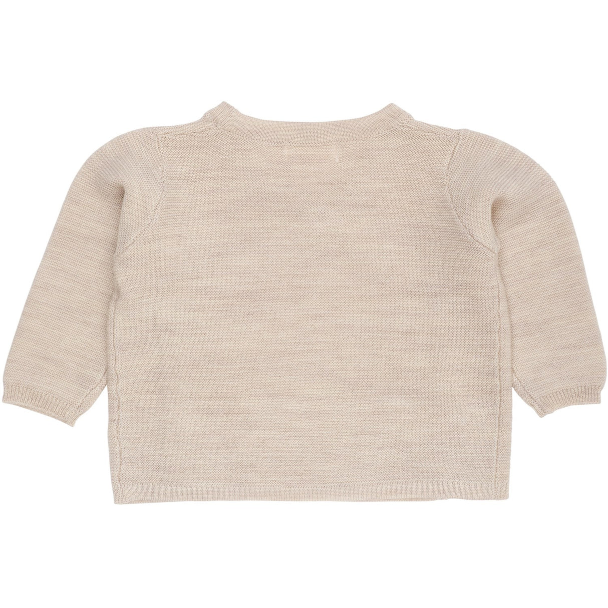 COPENHAGEN COLORS Pale Cream Mel Merino Baby Cross-Over Cardigan In Garter Stitch