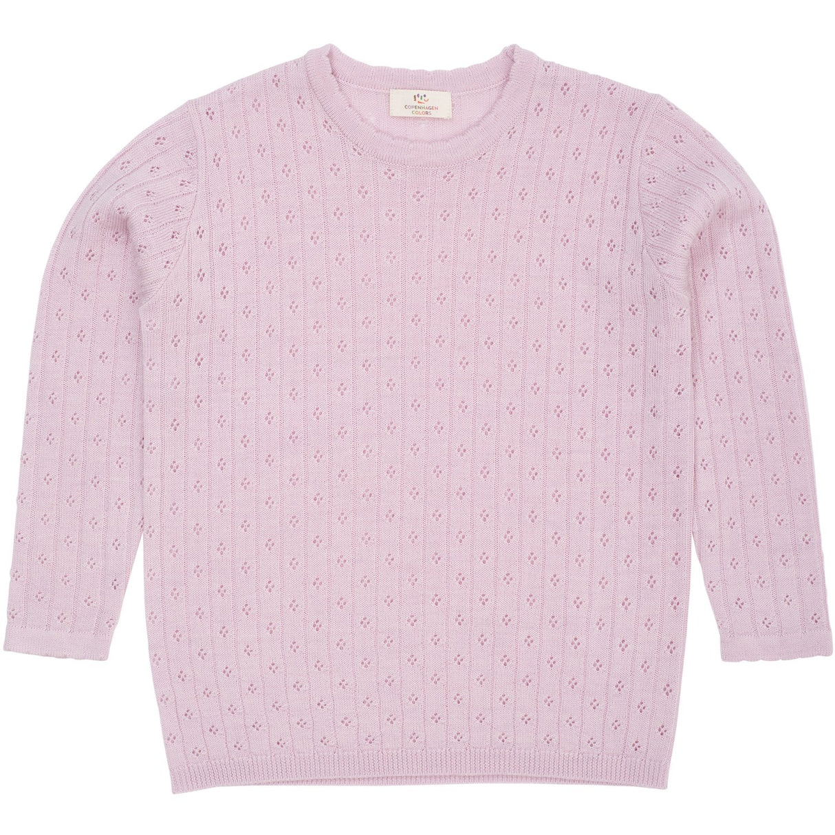 COPENHAGEN COLORS Lavender Merino Classic Pointelle Blus