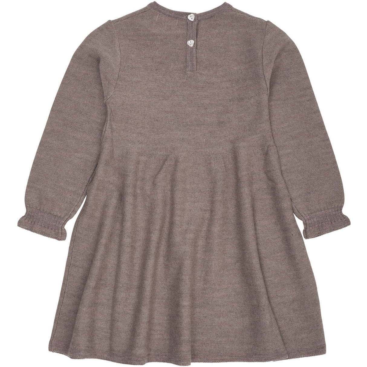 COPENHAGEN COLORS Natural Mel. W. Dusty Blue Heart Merino Ls Cable Klänning W. Hearts