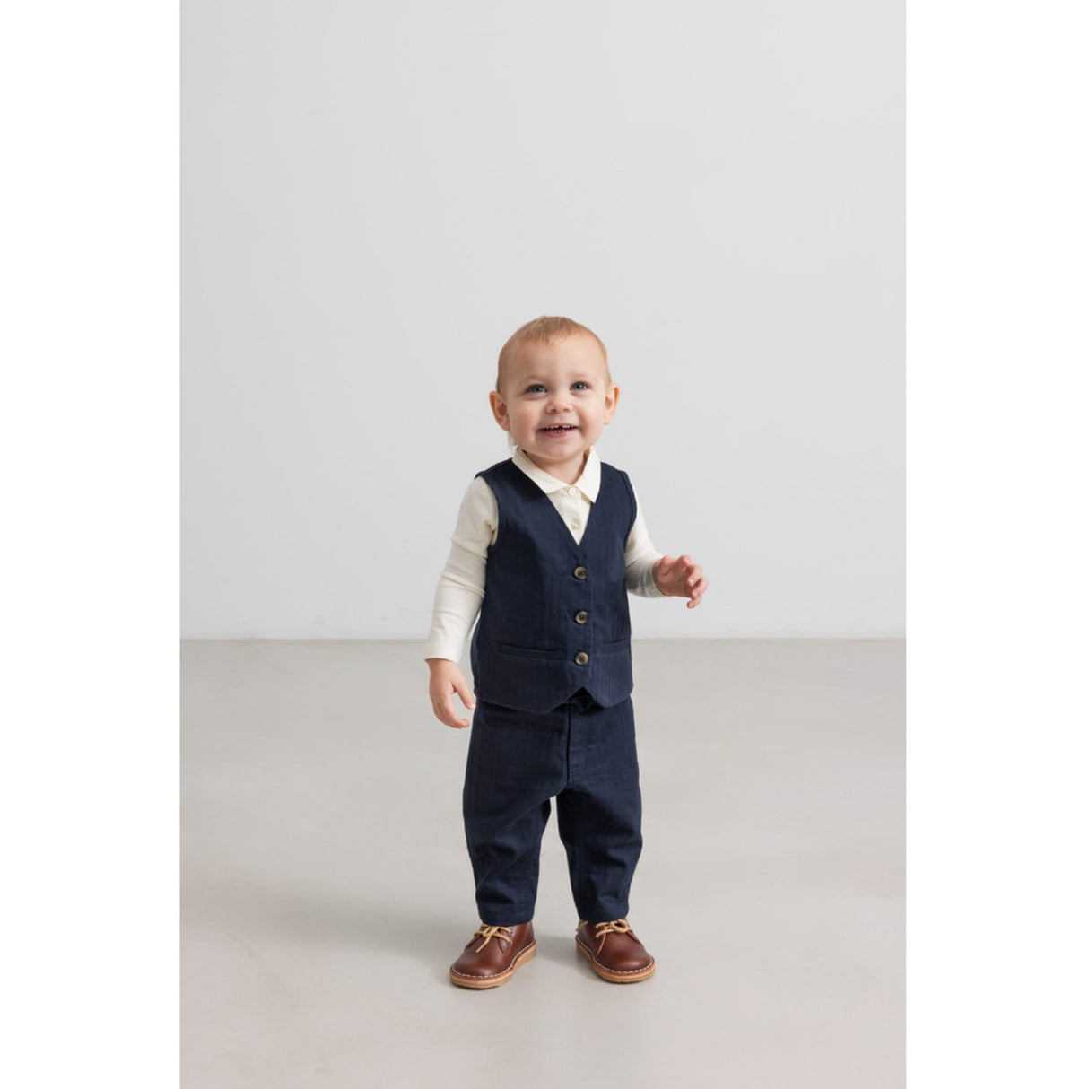 MarMar Herringbone Twill Pilot Navy Polle Byxor