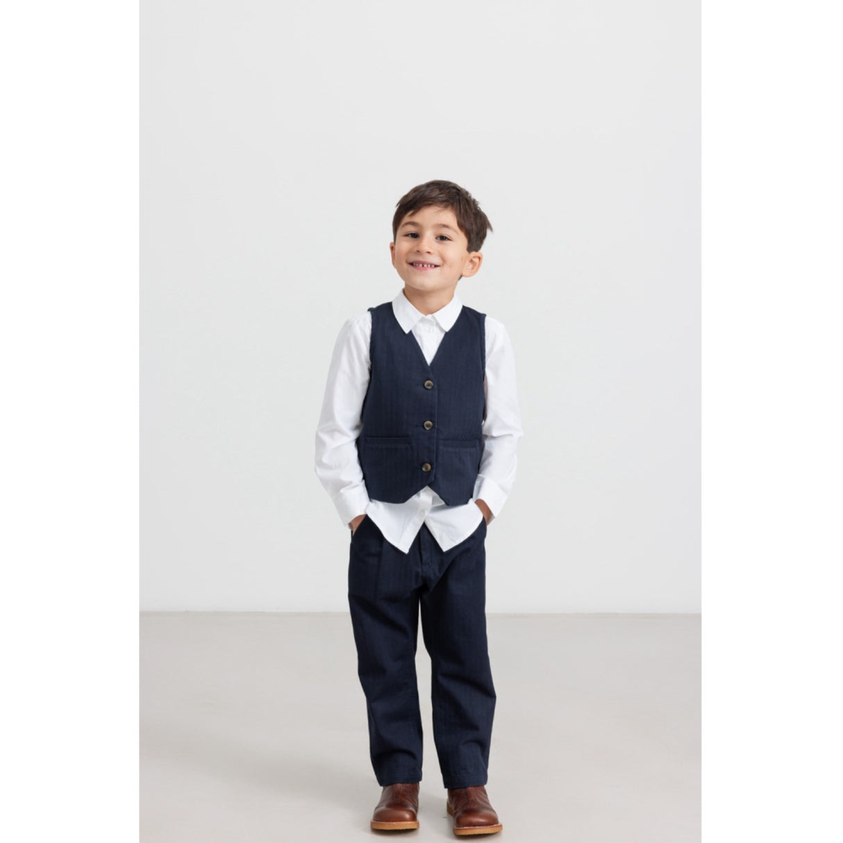 MarMar Herringbone Twill Pilot Navy Piper Byxor