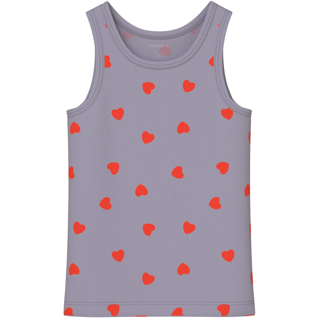 Name It Lavender Gray Nmftank Topp 2P Lavender Hearts Noos