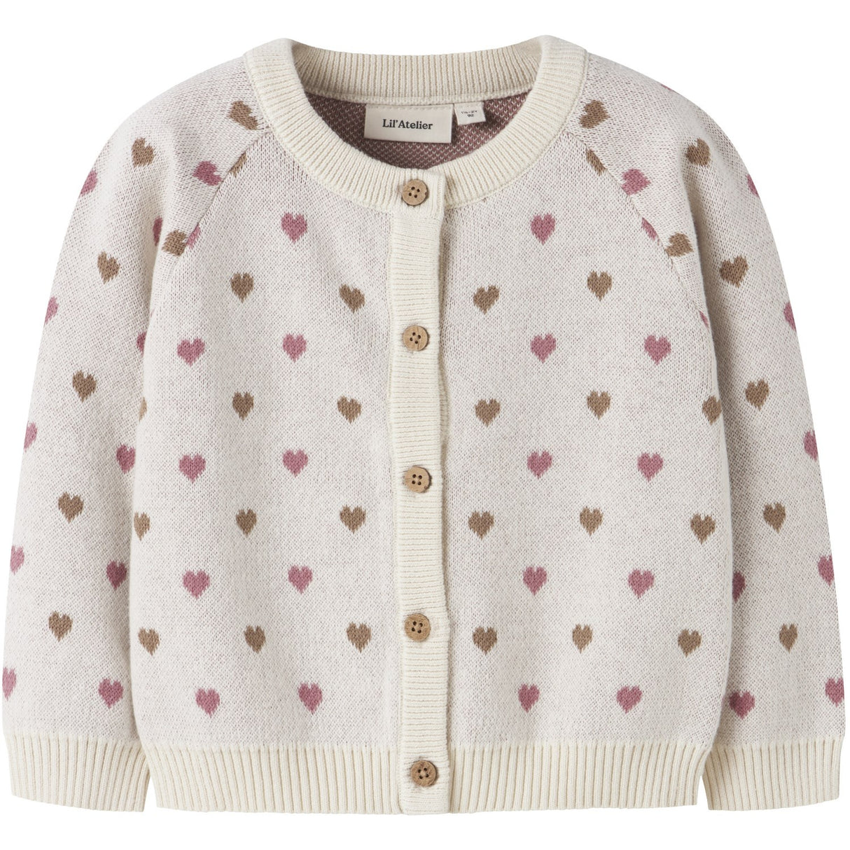 Lil'Atelier Turtledove Sepia Tint Nmfsaran Ls Stickad Card Heart Lil