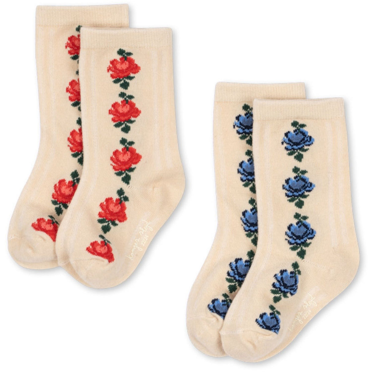 Konges Sløjd Rose Mix 2 Pack Fine Jaquard Strumpor
