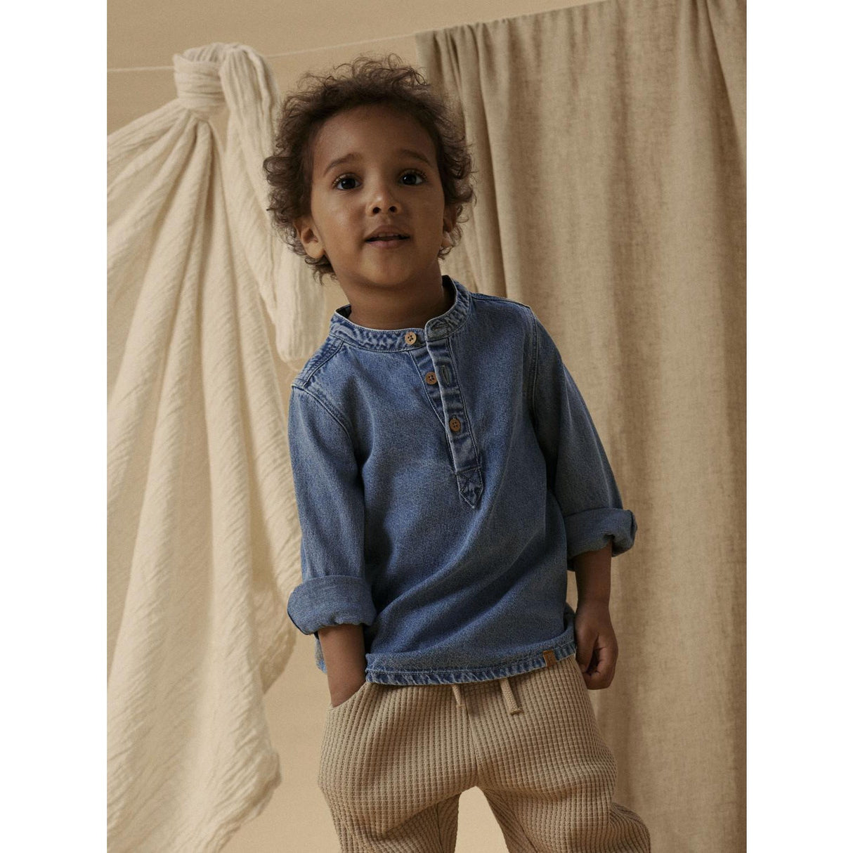 Lil'Atelier Medium Blue Denim Nmmtaya Ls Loose Dnm Skjorta 1166-Fd Lil