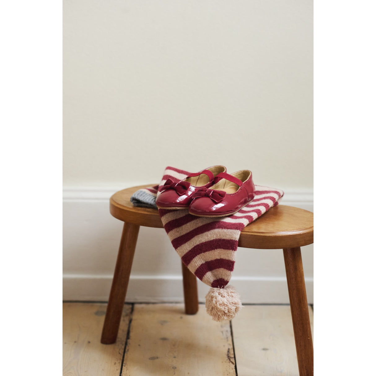 Wheat Red Stripe Stickad Christmas Mössa