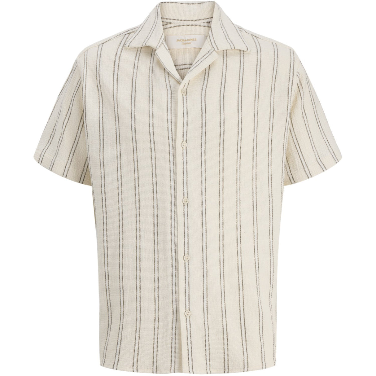 Jack & Jones Junior Antique White Stripes Jorcoba Stripe Resort Skjorta Ss Sn Jnr