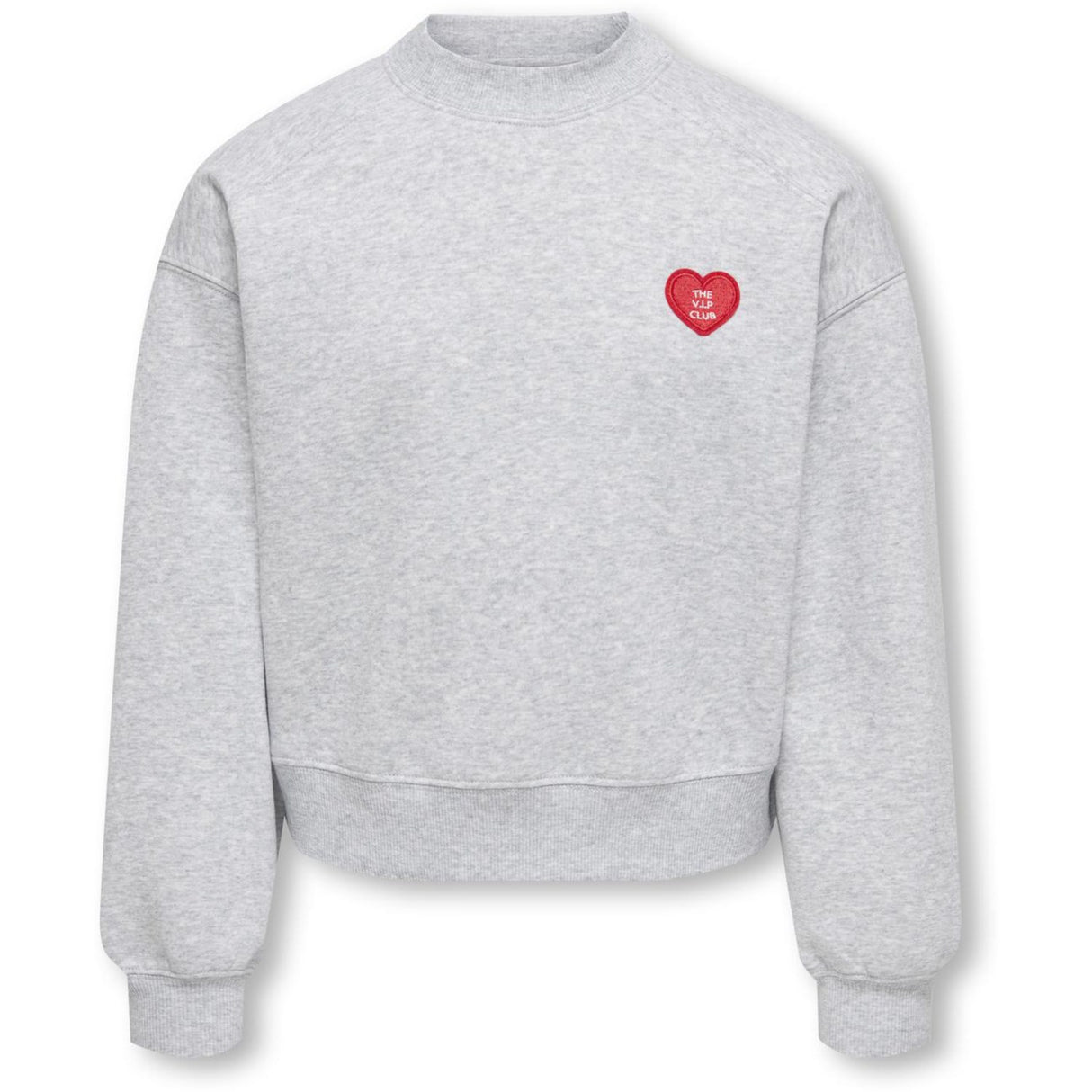 kids ONLY Light Grey Melange Kogevisa L/S O-Neck Kort Swt