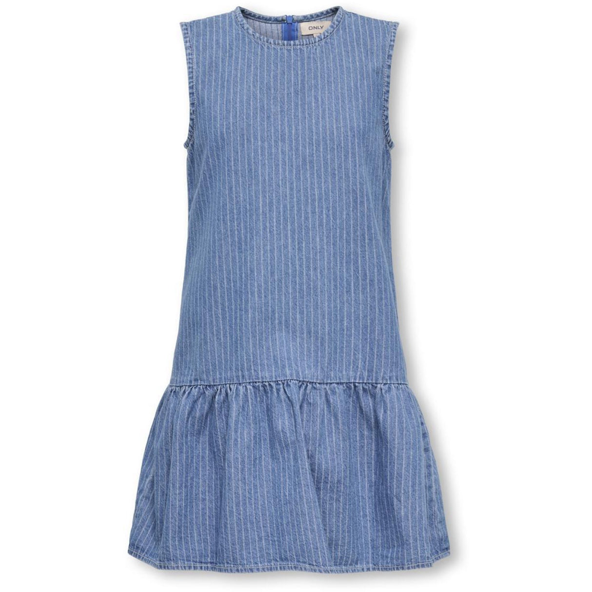 kids ONLY Medium Blue Denim Stripes Kogyasmin S/L Klänning Dnm Gua