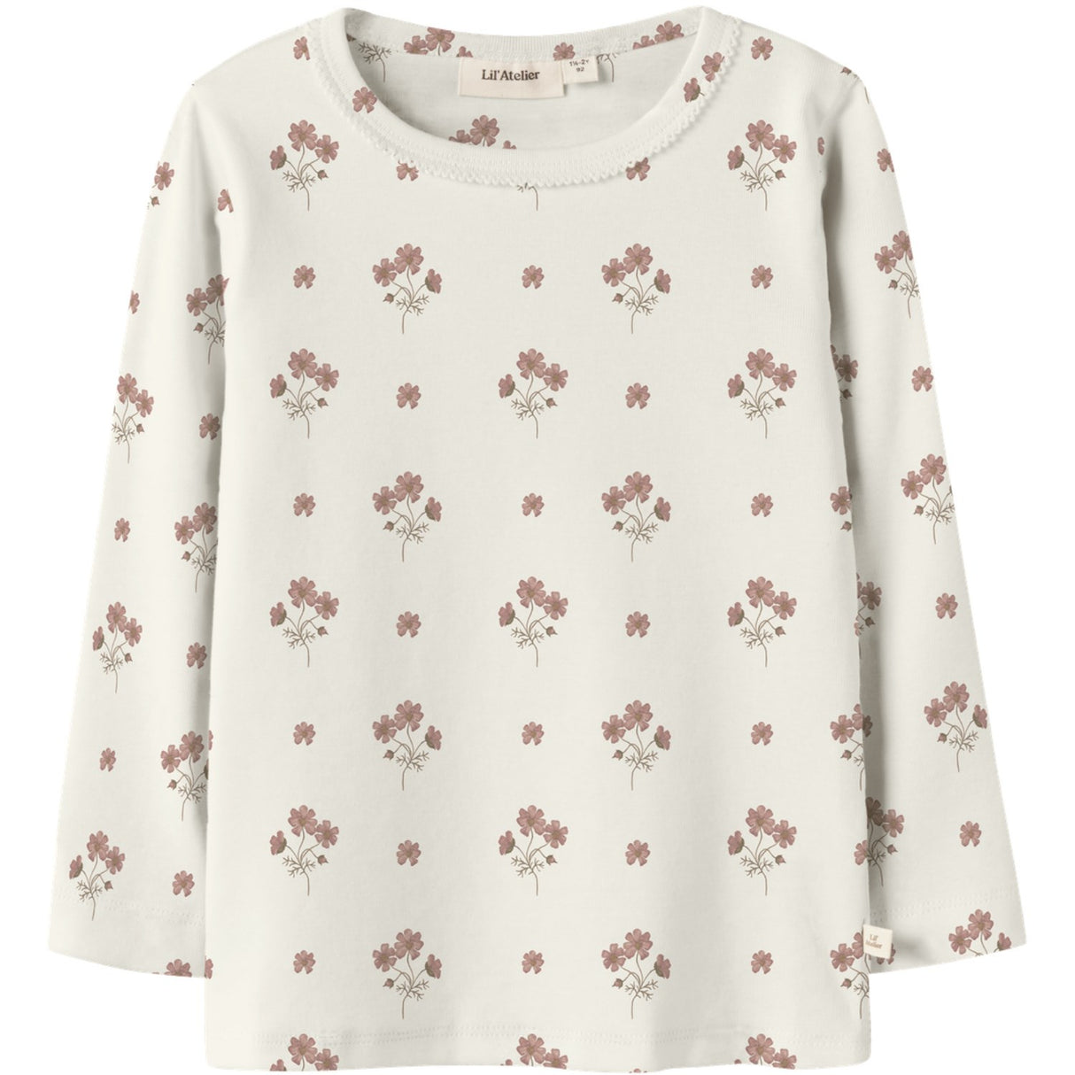Lil'Atelier Coconut Milk Flower Pink Nmflayo Sig Ls Slim Topp Lil