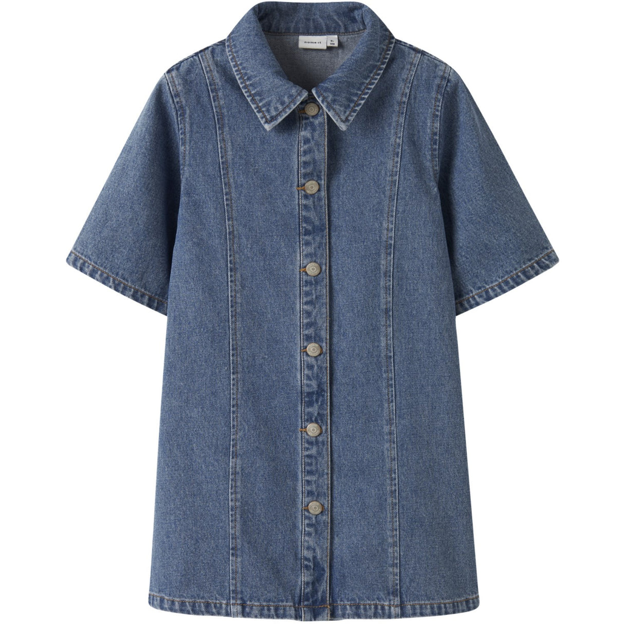 Name It Medium Blue Denim Nkfgianna 2/4 Dnm Klänning 2221-Iz D