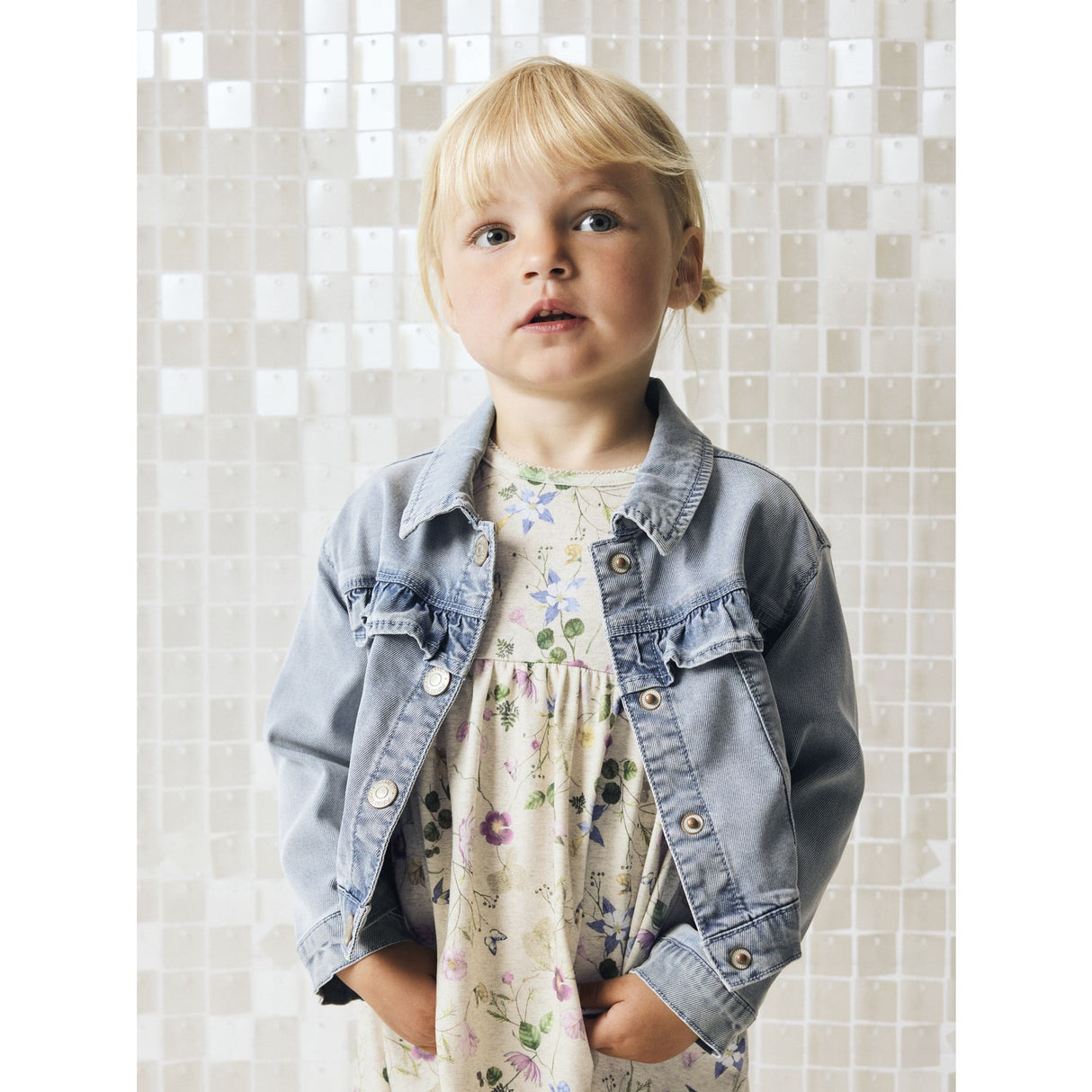 Name It Light Blue Denim Nmfjulia Dnm Frill Jacka 6006-Yb F