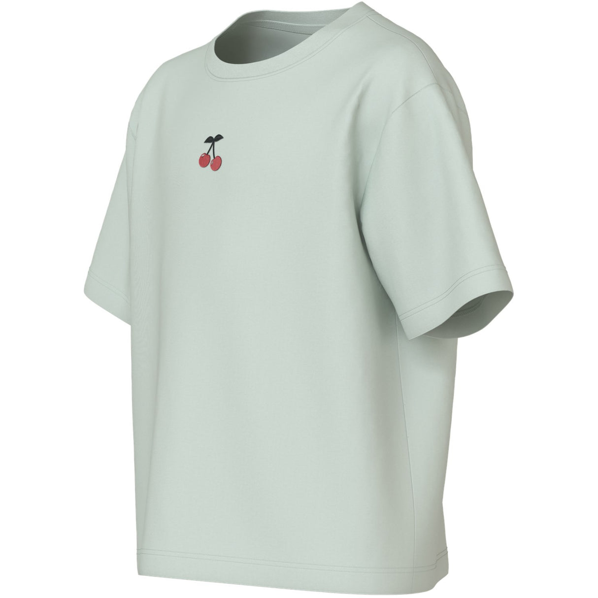 Name It Pale Aqua Cherry Embroidery Nkfvictoria Ss Nreg Topp