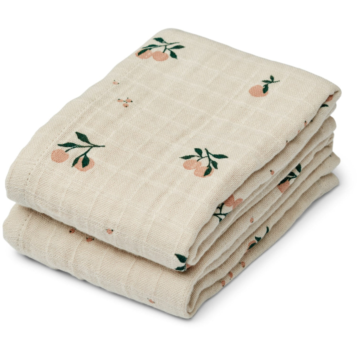 LIEWOOD Peach / Sea Shell Mix Lewis Muslin Cloth 2-Pack