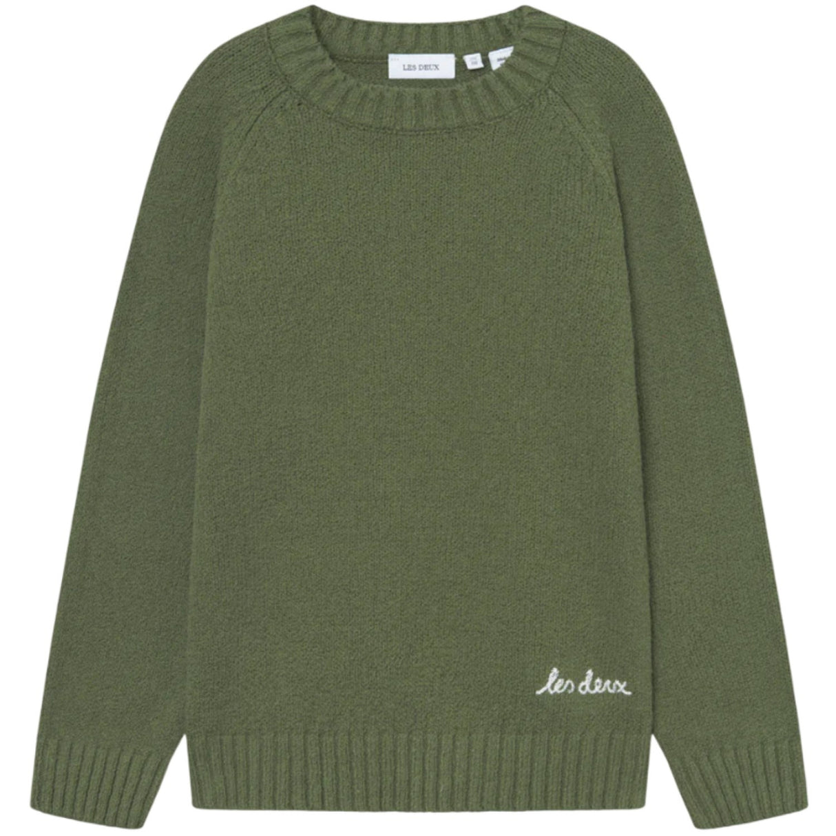 Les Deux Kids Chive Green Brad Roundneck Stickad Kids