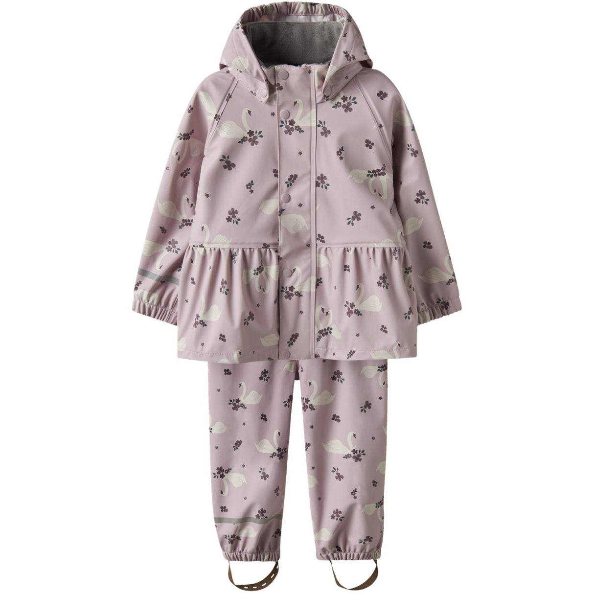 Name It Keepsake Lilac Swan Nmfdry10 Rain Sett Aop Fo