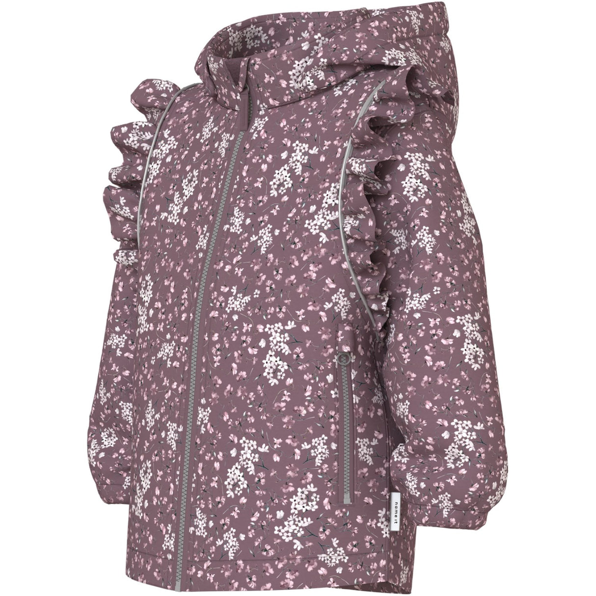 Name It Grape Shake Floral Dream Nmfalfa08 Softshell Jacka Frill Aop Fo