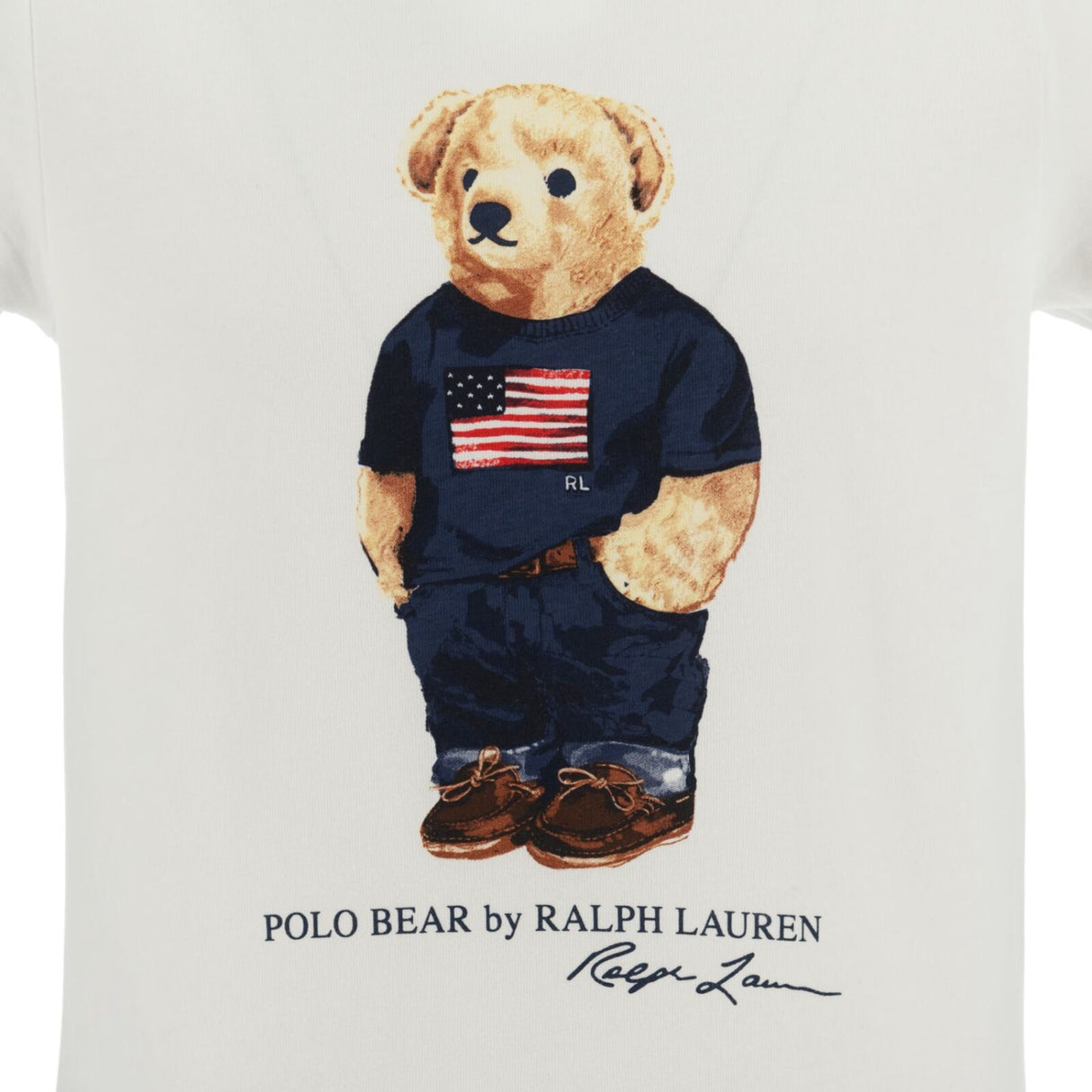 Polo Ralph Lauren White / Elite Blue Ss Björn Tee Och Kort Sett