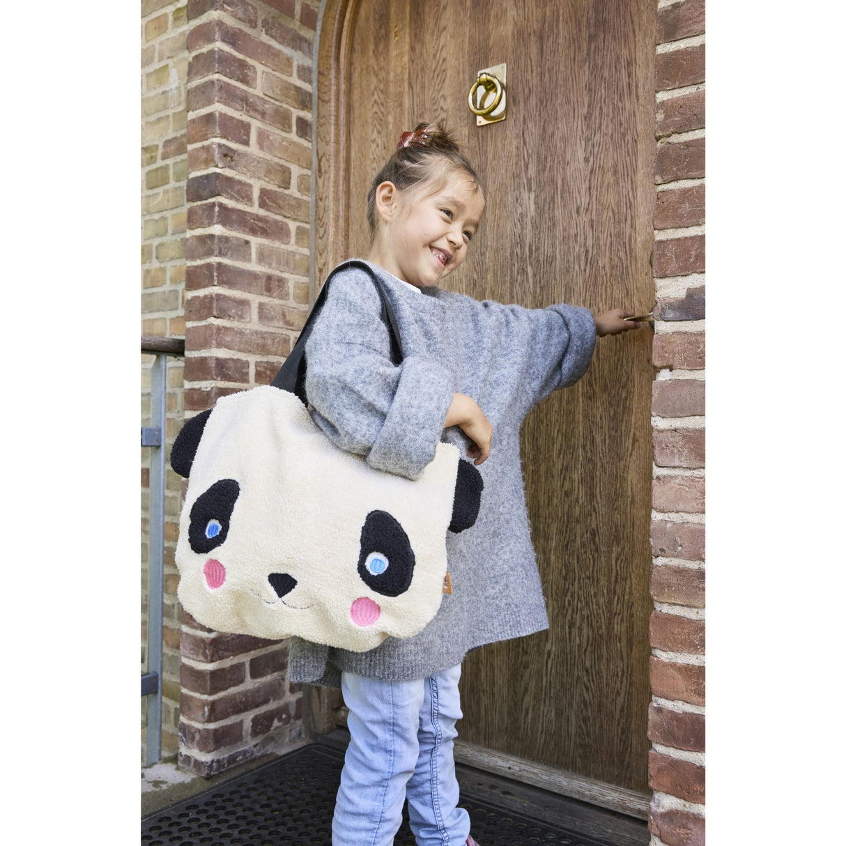 OYOY White/Black Darling Panda Tote Väska