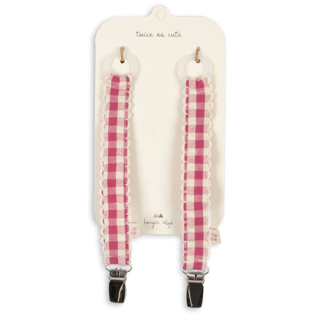 Konges Sløjd Bubblegum Check 2 Pack Napp Rem
