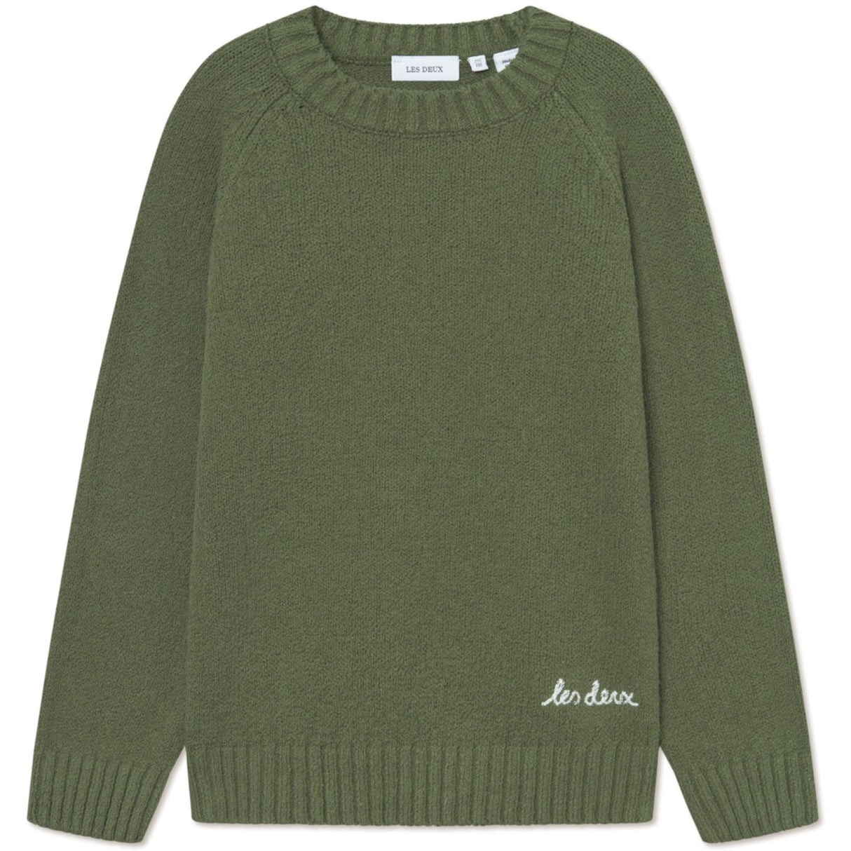 Les Deux Kids Chive Green Brad Roundneck Stickad Kids