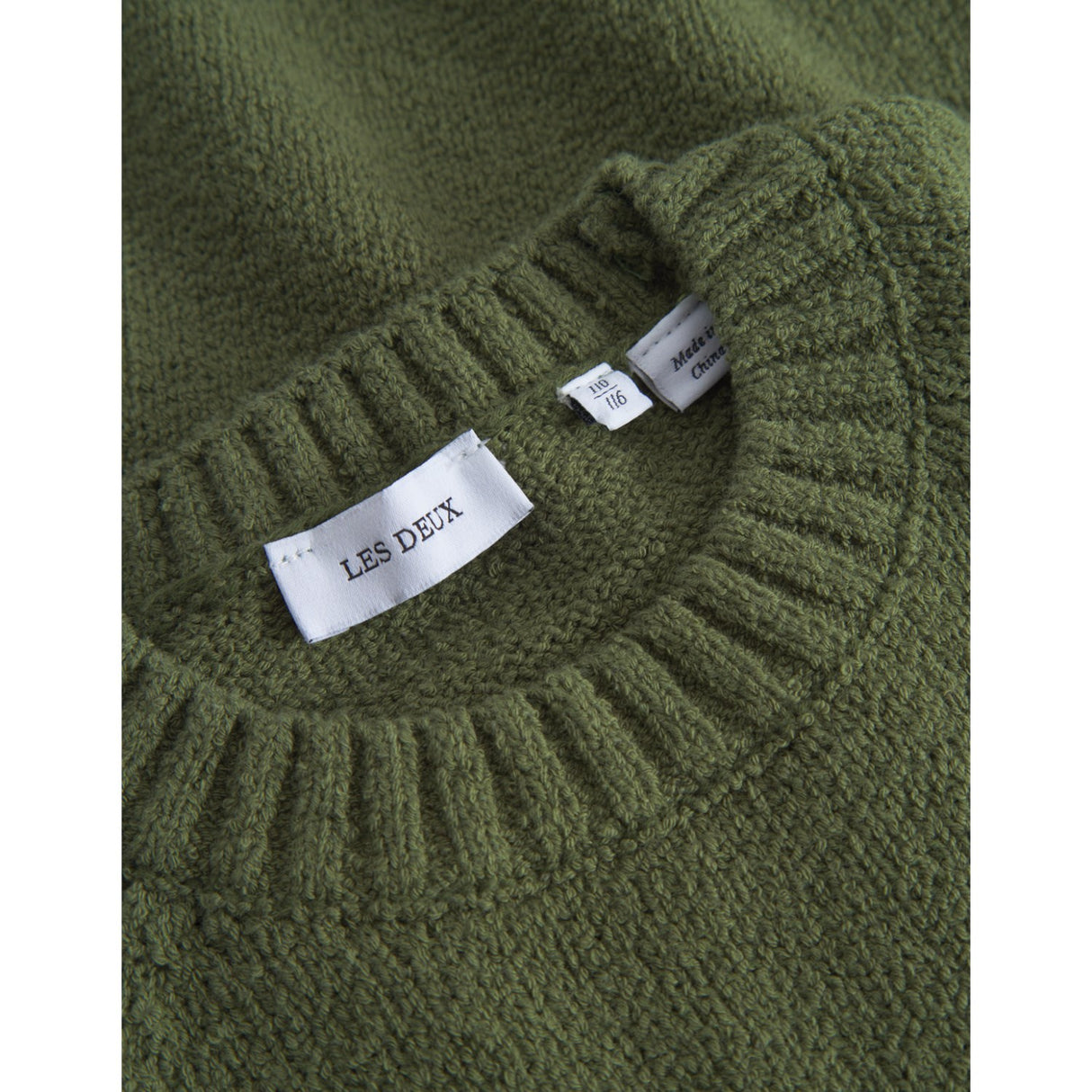 Les Deux Kids Chive Green Brad Roundneck Stickad Kids