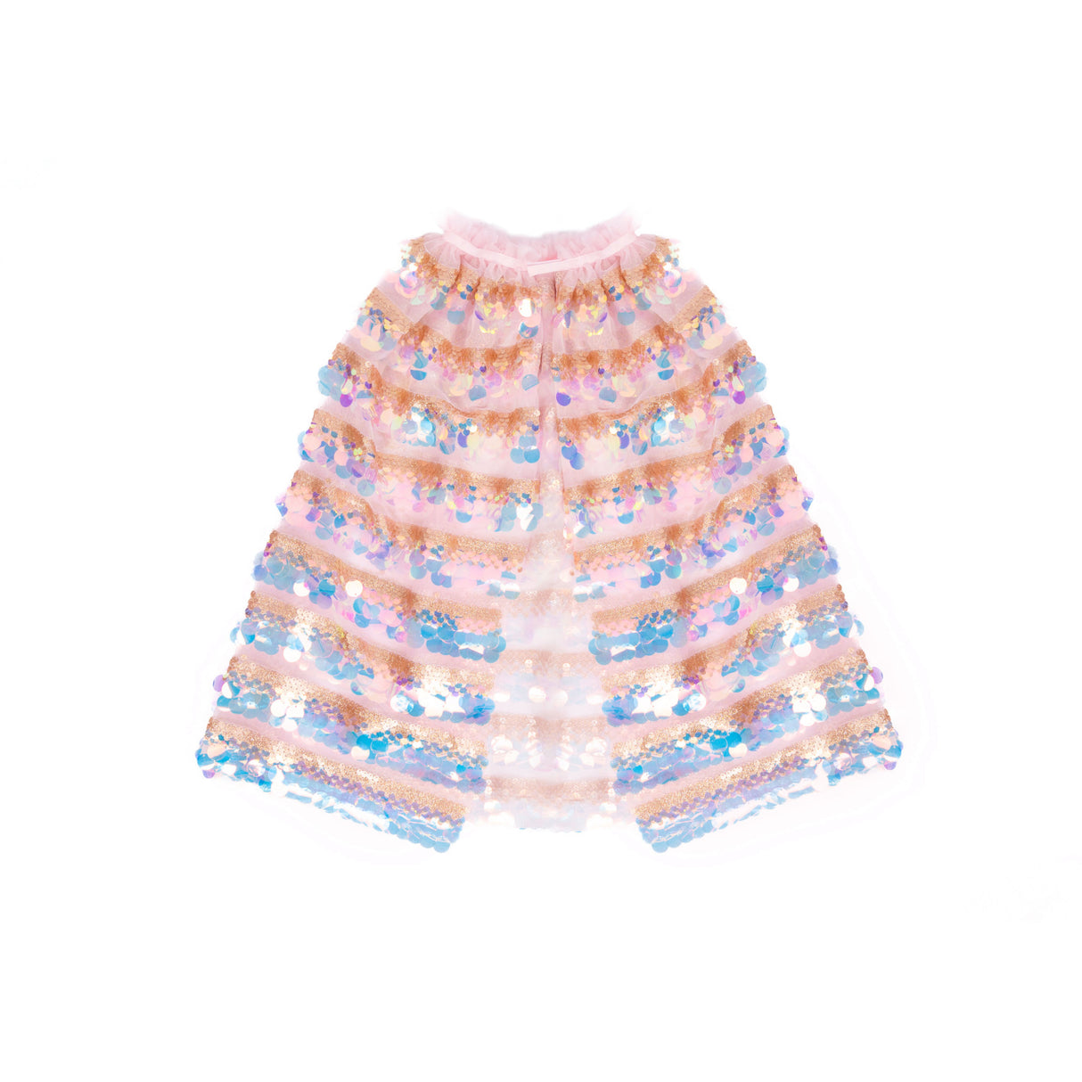 Great Pretenders The 5th Avenue Paillette Cape, Gold/Light Pink