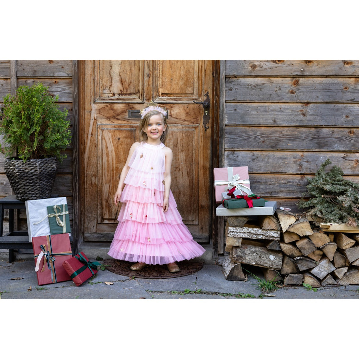 Great Pretenders Christmas Tree Klänning With Headband, Blush