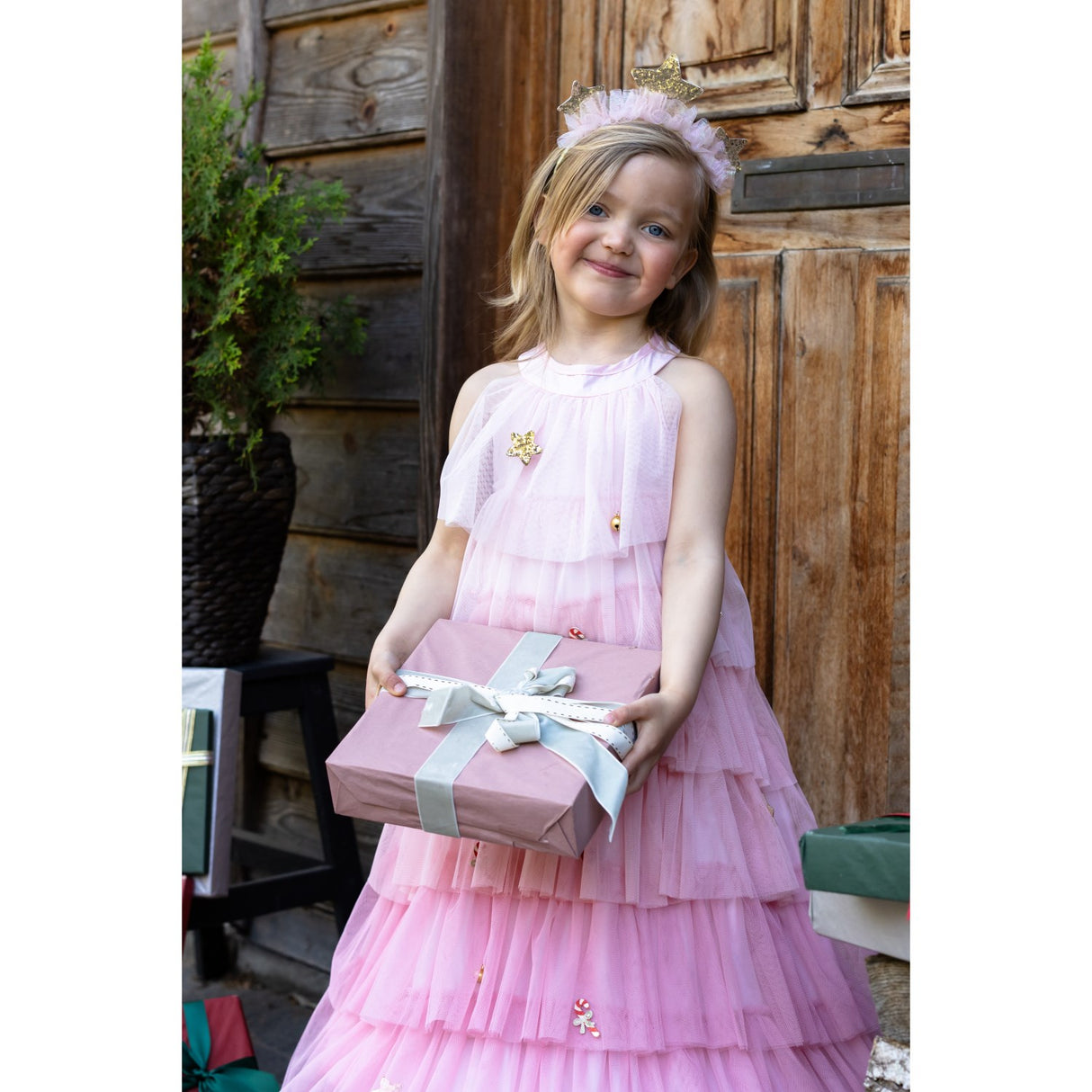 Great Pretenders Christmas Tree Klänning With Headband, Blush