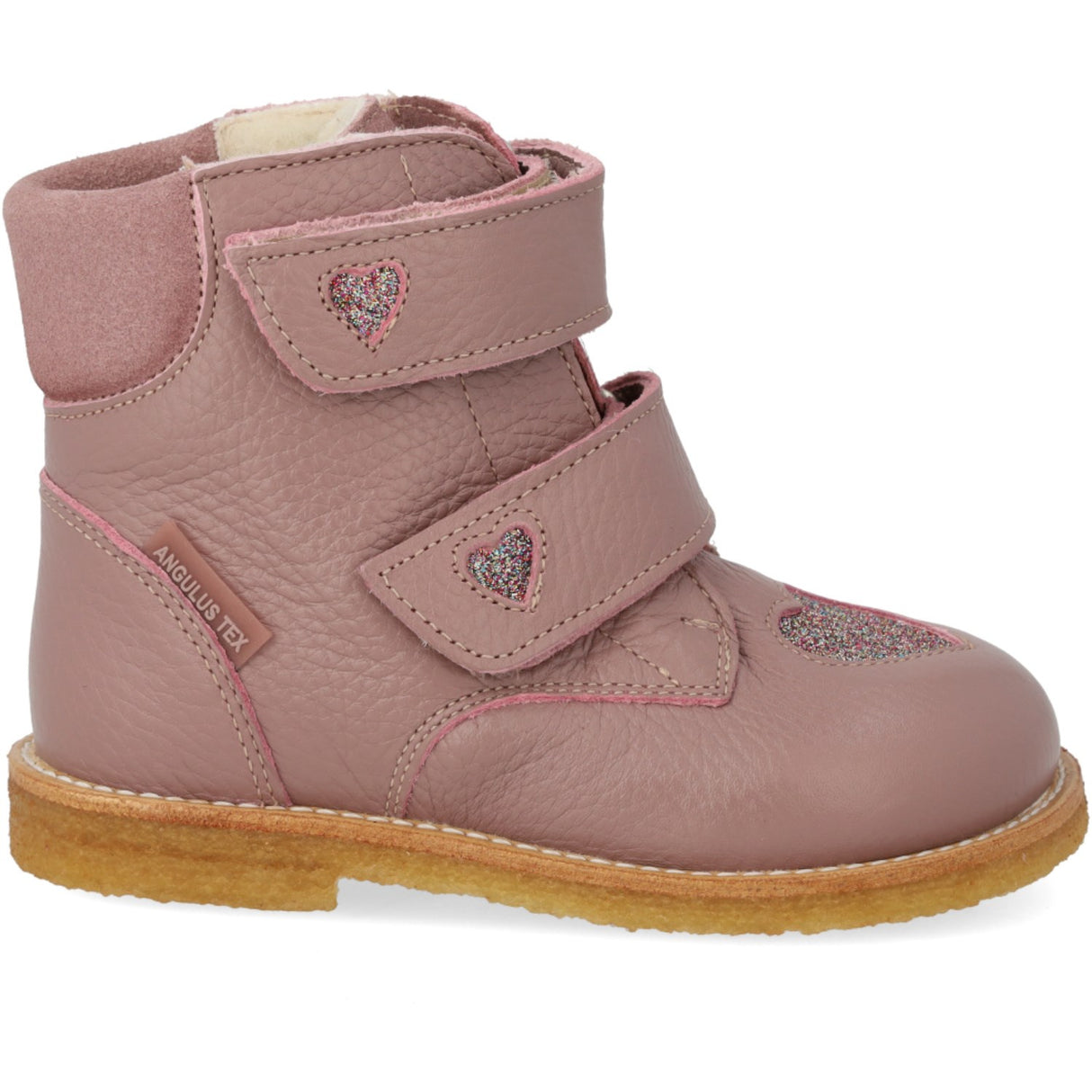 Angulus Faded Rose/Multi Glitter TEX Boot med glittrande glitterhjärtan