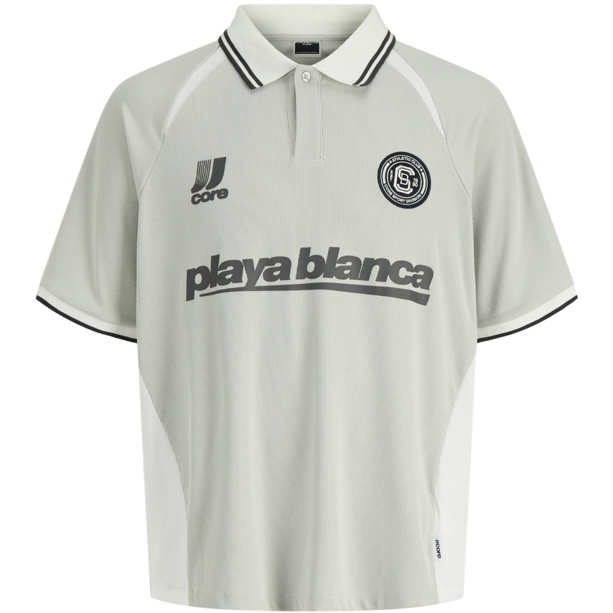 Jack & Jones Junior Vapor Blue Jcoclub Ribbed Football Pikétröja Ss Jnr