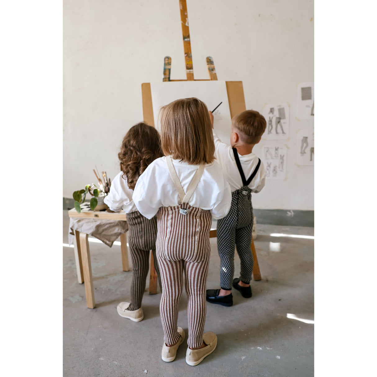 Silly Silas Granola X Cream Striped Special Footless Strumpbyxar