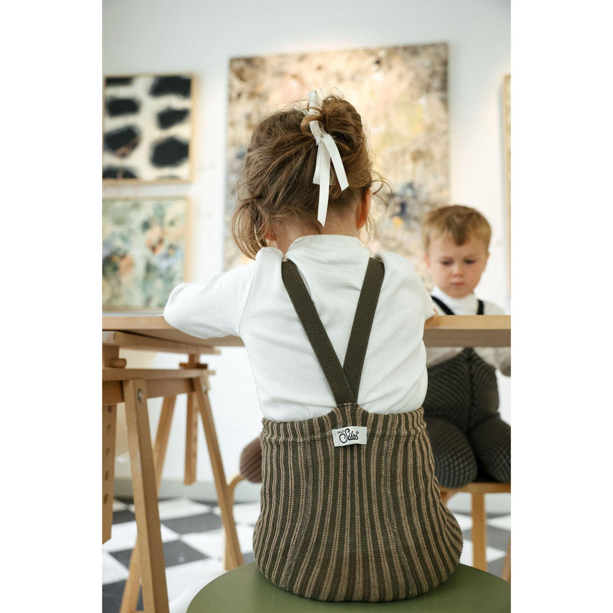 Silly Silas Seaweed Brown X Peanut Striped Special Footed Strumpbyxar