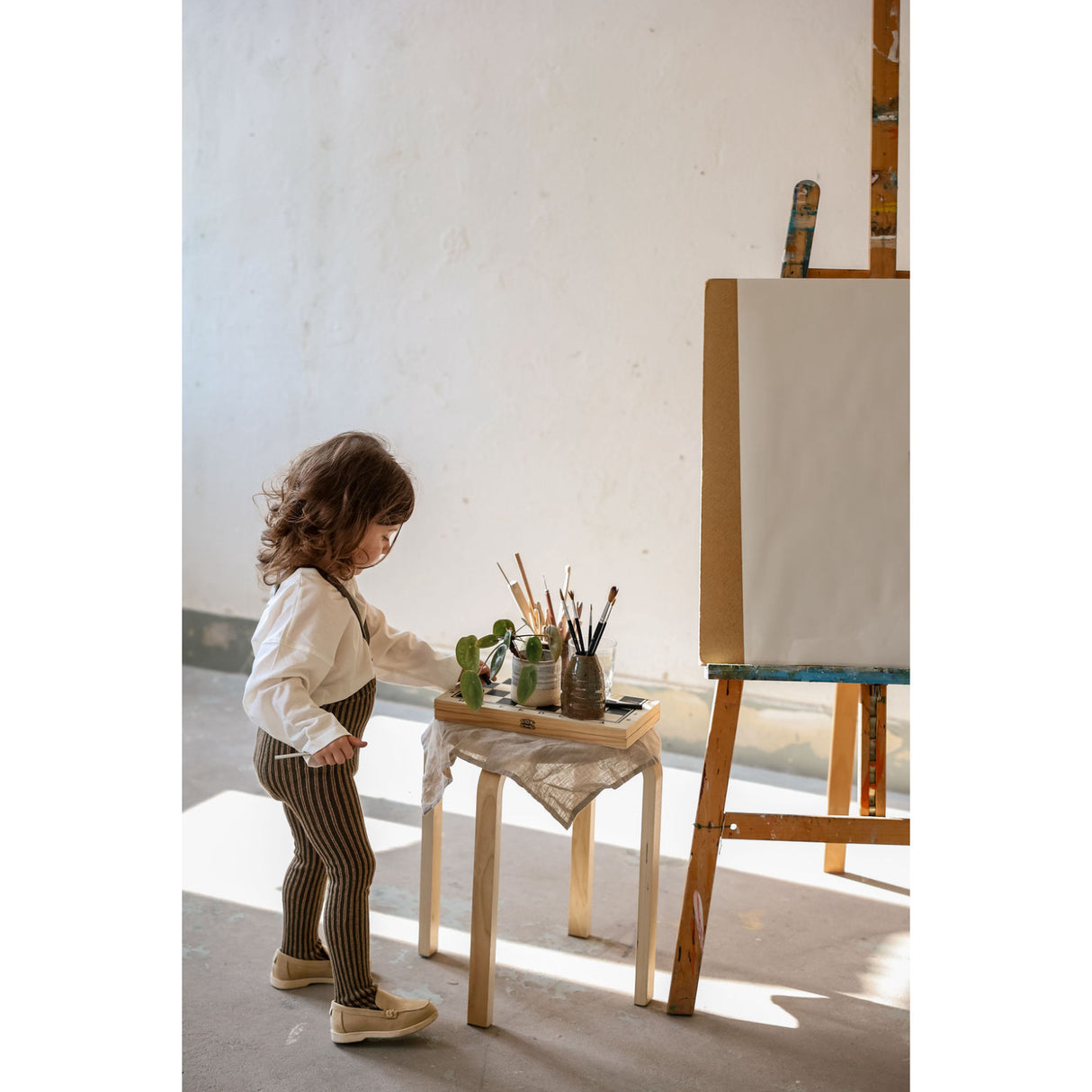 Silly Silas Seaweed Brown X Peanut Striped Special Footed Strumpbyxar