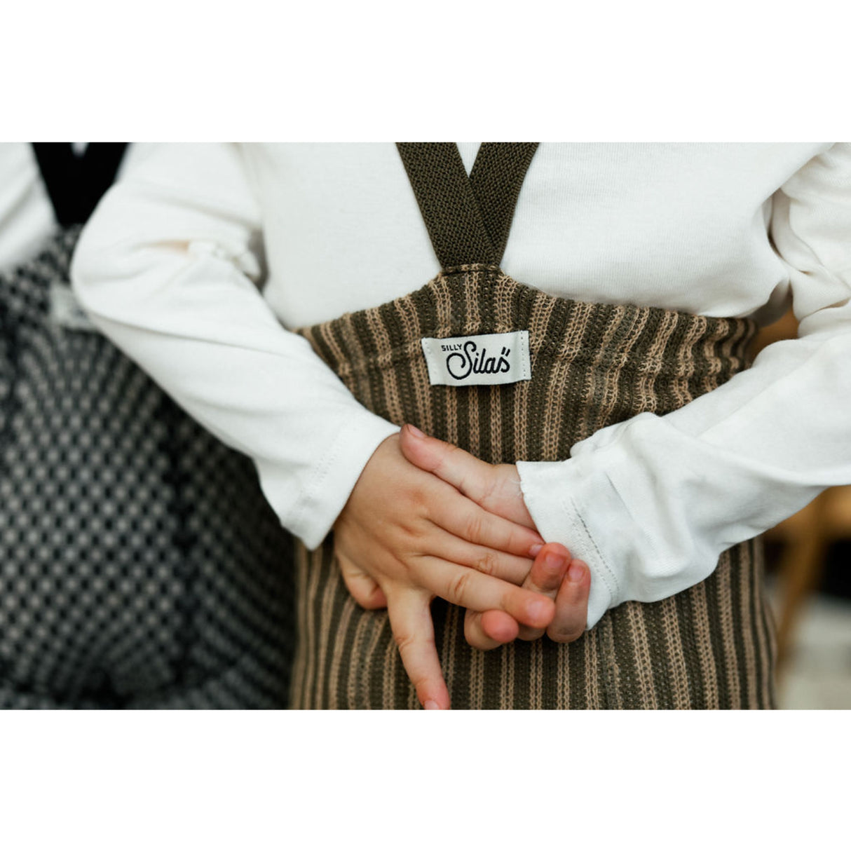 Silly Silas Seaweed Brown X Peanut Striped Special Footed Strumpbyxar