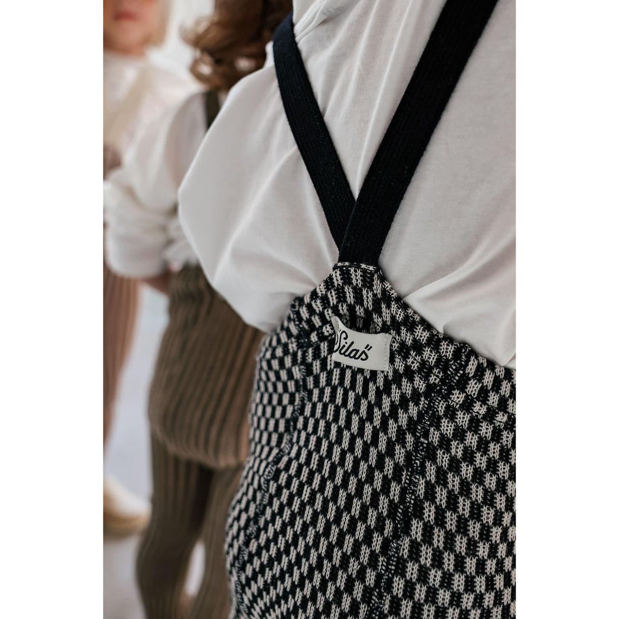 Silly Silas Black X White Checked Special Footed Strumpbyxar