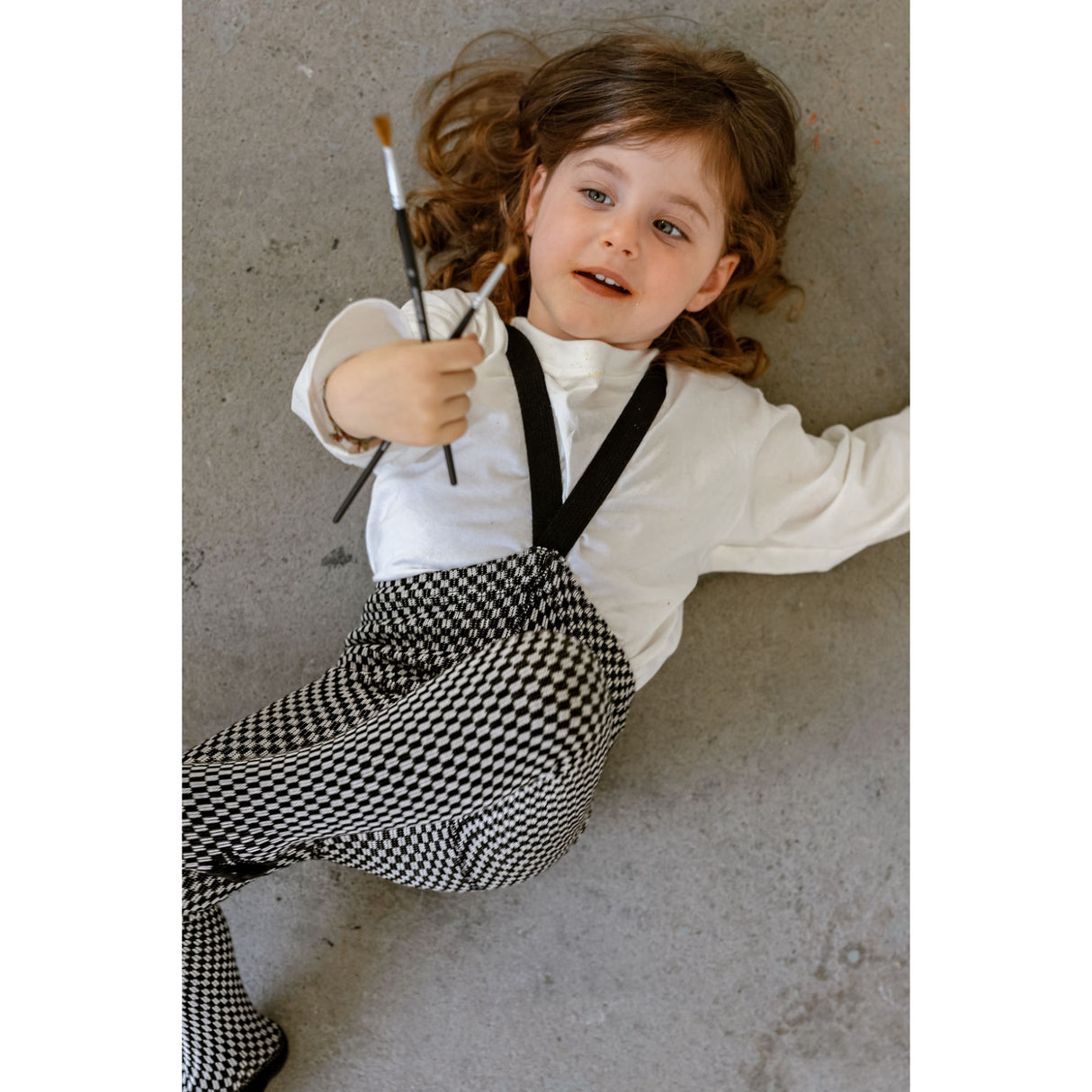 Silly Silas Black X White Checked Special Footed Strumpbyxar