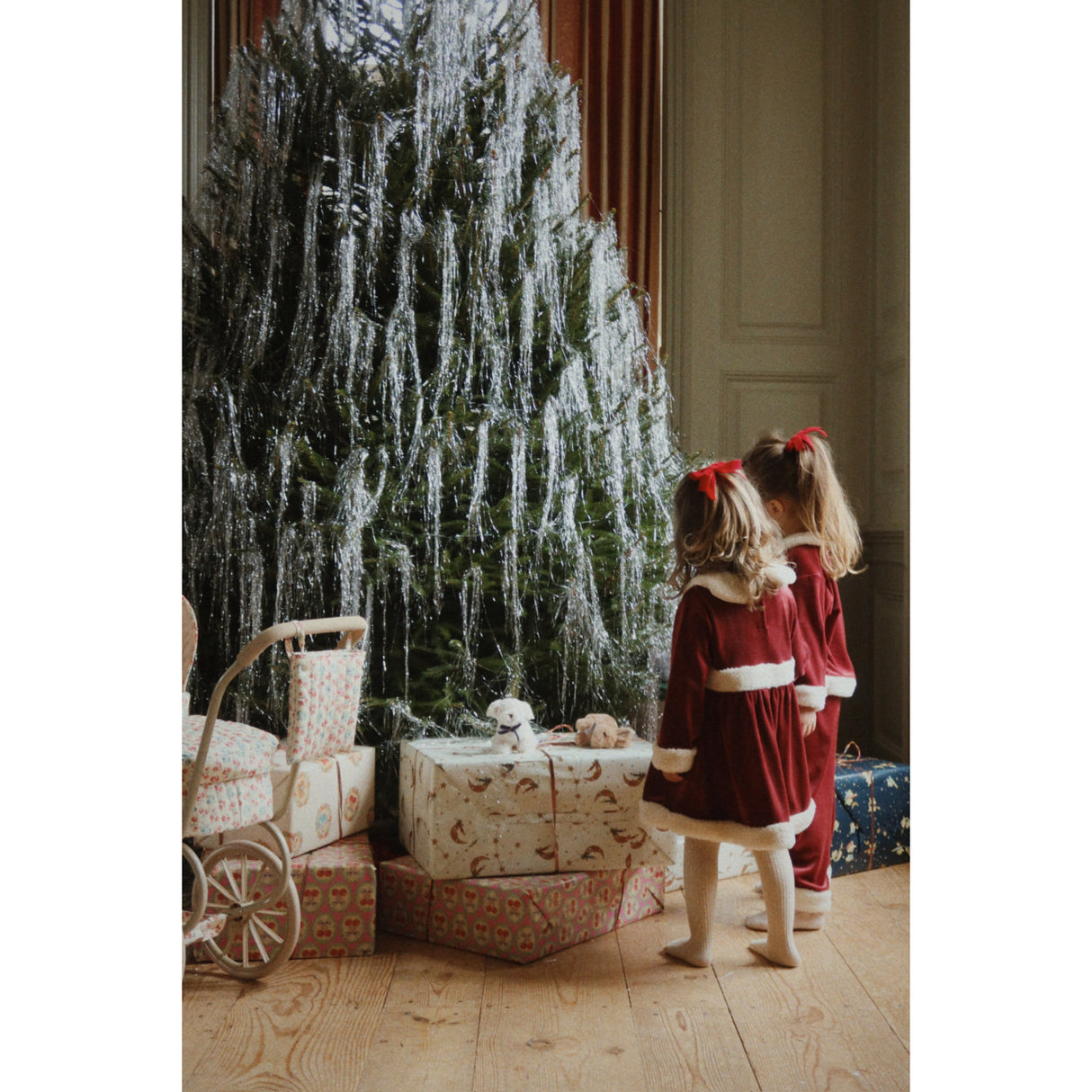 Konges Sløjd Barbados Cherry 2 Pack Sammet Dubbel Rosett Hair Clips