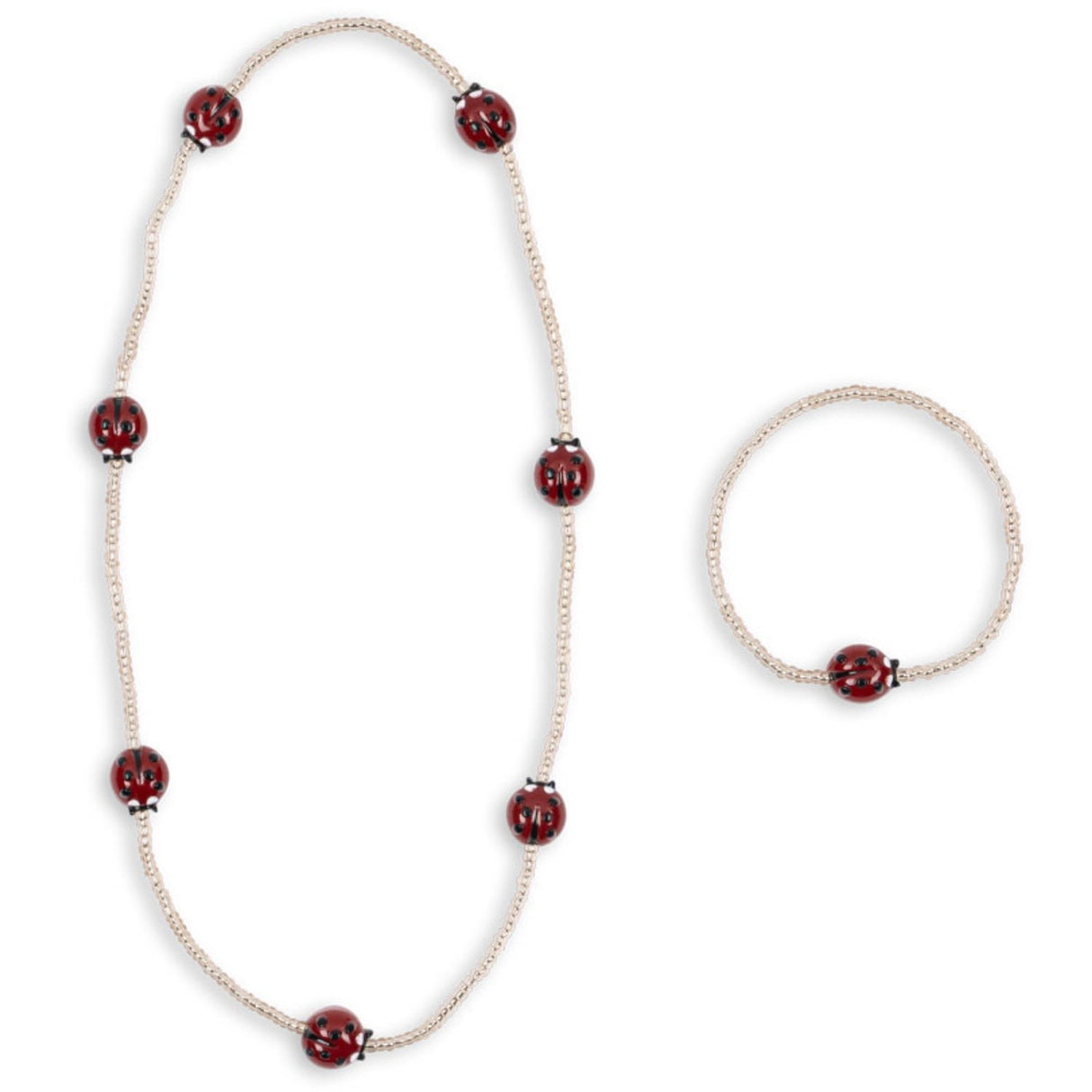 Konges Sløjd Ladybug Ladybug Necklace & Bracelet Sett